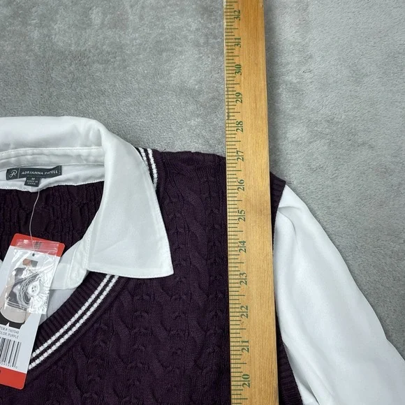 Adrianna Papell Women's M Sweater Vest Purple Viscose Blend e0006 - Picture 5 of 8